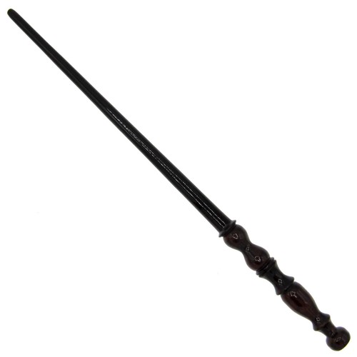 15" Hand Turned TimeTurner Teak Wood Magic Witches Wand Set w/Holster Velvet Bag - Picture 3 of 5