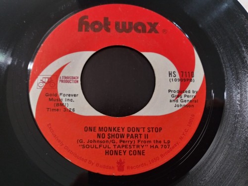 Honey Cone – One Monkey Don't Stop No Stop NM Original 45RPM Hot Wax Record 1971 - Picture 2 of 3