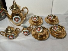 Bavarian Walderschof Tea Set Heavy Gold Schweiz Coat of Arms