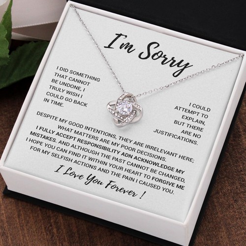 I'm Sorry Gift Apology Gift Necklace For Her, Wife, Girlfriend, Friend, Forgive - Picture 2 of 13