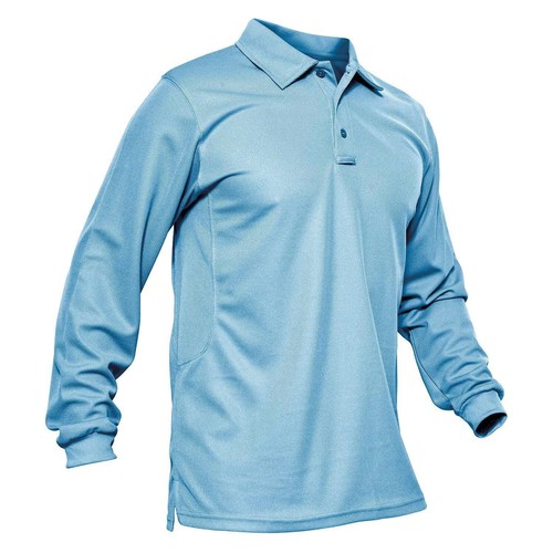 Men's Long & Short Sleeve Polo Shirts Quick Dry Atheletic Work Golf Casual Tops - Picture 10 of 76