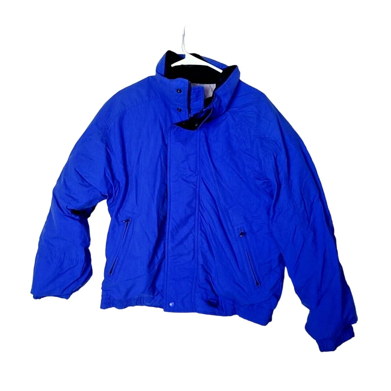 Vintage 90s Eddie Bauer Blue Full Zip Goose Down Insulated Jacket Mens SZ Large