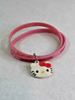 Hello Kitty Sanrio Pastel Rubber Bracelet With Charm ~ Ships FREE