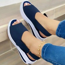 Womens Sandals Slip On Casual Orthopedic Walking Summer Slingback Flat Shoes