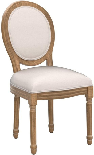 French Country Dining Chairs Set of 2, Upholstered Dining Room Chairs with round - Picture 5 of 10