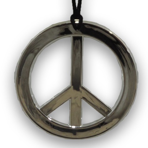 Peace Sign Pendant Necklace 70's Hippie Costume - Picture 3 of 3