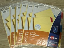 Avery Big Tab Reinforced Insertable Dividers - 6 Sets, 5 Tabs , Free Shipping