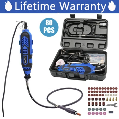 DAYPLUS 80PCS ROTARY MULTI TOOL SET DREMEL COMPATIBLE ACCESSORIES MINI DRILL HOBBY +CASE