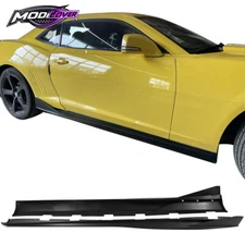 For 10-15 Chevy Camaro Matte Black PP Side Skirts Rocker Panel IKON V3 Style