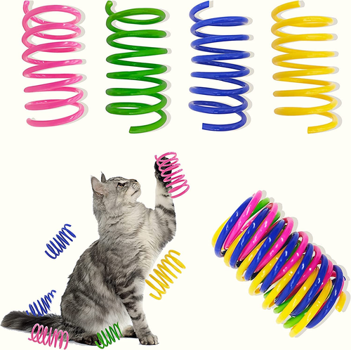 Colorful Plastic Spring Cat Toys, 30 Pack Spiral Springs for Indoor Cats - Picture 7 of 7