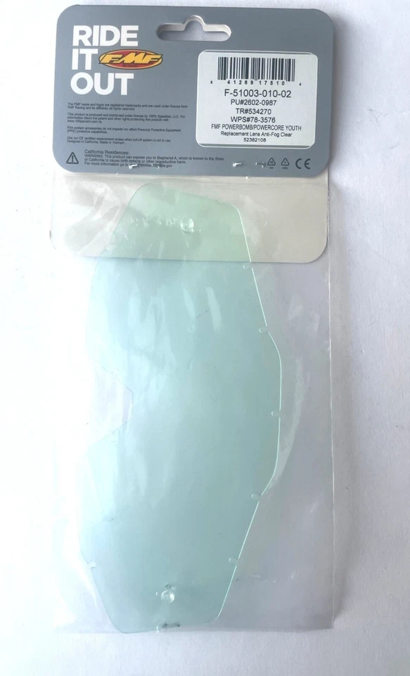 FMF Youth Lens CLEAR replacement lens NEW Kids MX Motocross Goggle Lens - Image 3 of 4