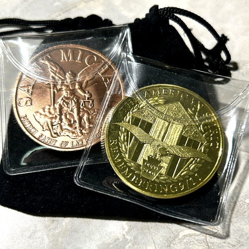 2 piezas. Set Departamento de Policía de la Ciudad de Nueva York de la policía de Nueva York Monedas de desafío del 11-S Never Forget - Imagen 2 de 8