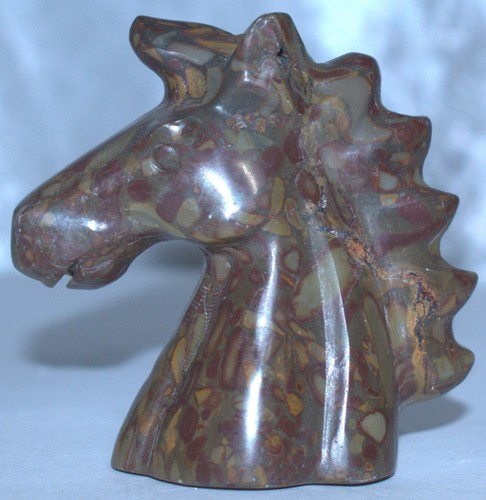 Beautiful Bamboo Jasper Unicorn Head 3.29"/278 Grams - Picture 1 of 4