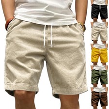 Herren Cord Shorts Outdoor Casual Sport Sommer KurzeHosen Sportshorts Joggerhose