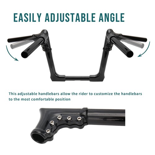 14" Adjustable Softail Handlebar for Low Rider Night Train Slim Street Bob - Foto 4 di 14
