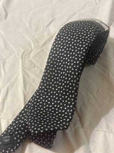 $69 New Alfani Men's Black Printed Neck Tie Size One - 第 2/6 張圖片