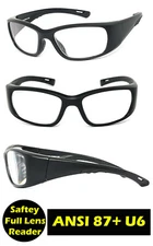 Wrap Around Full Lens Magnified Safety Reading Glasses ANSI Z87+ U6
