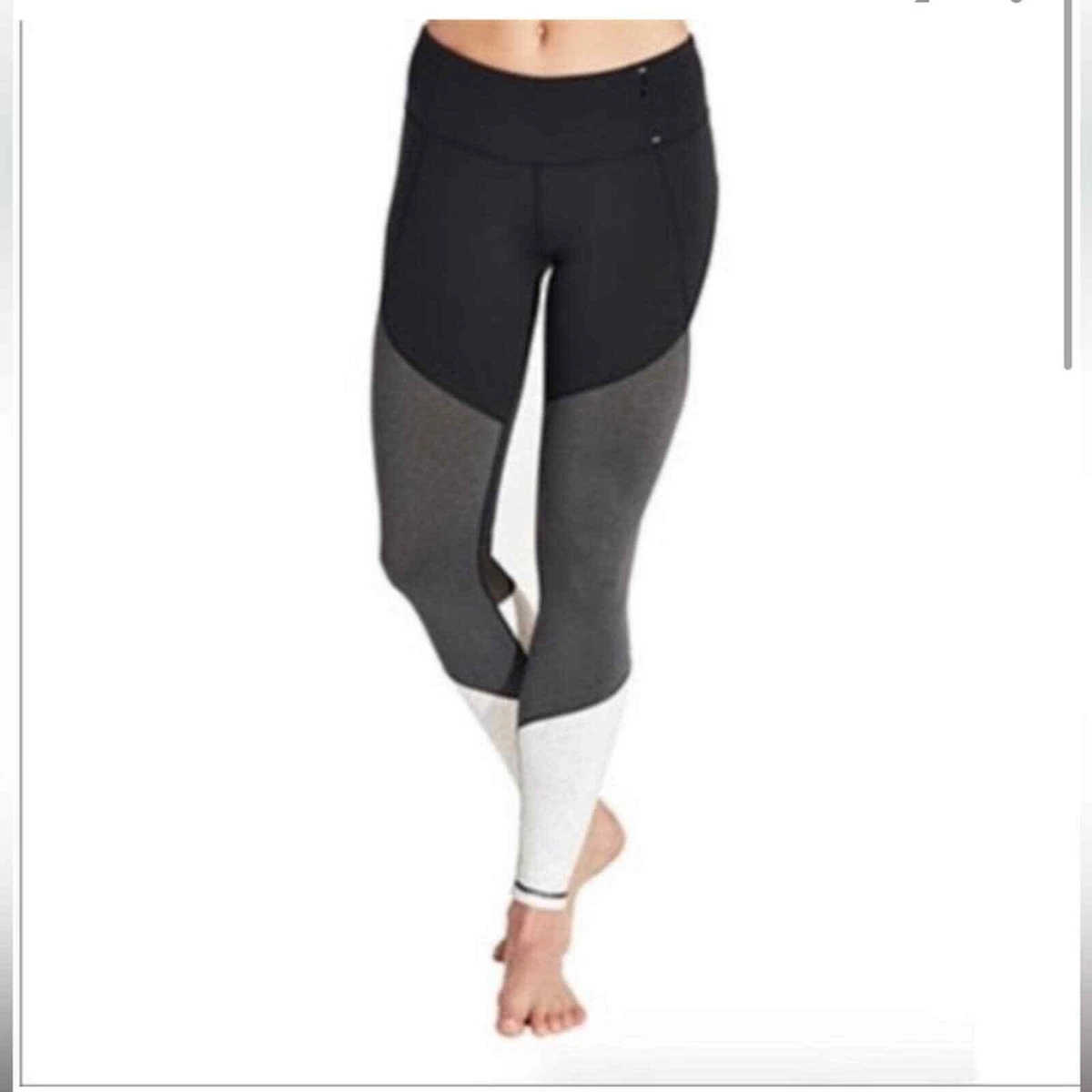 Women's Medium CALIA Athletic Wear Black Grey White Color Block Workout  Leggings