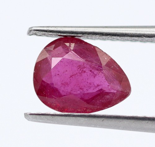 7 x 6 mm Natural Loose Ruby Pear Cut Faceted Gemstone 1.20 Ct Thailand Mined - Picture 6 of 8