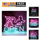 Lightweight Wall-Mounted Open Neon Sign in Blue and Pink for Unique Decor