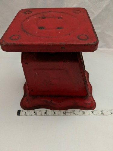 Vintage American Family Metal Scale 25 lb. Red Farm Kitchen Decor Shabby Chippy - Picture 5 of 11