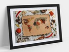 SPICES AND HERBS WORLD MAP KITCHEN DECOR FRAMED WALL ART POSTER PRINT 4 SIZES
