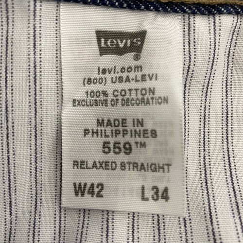 Levis 559 Jeans Mens Relaxed Straight Size W42 L34 Blue Denim 100%Cotton #1477 - Picture 8 of 10
