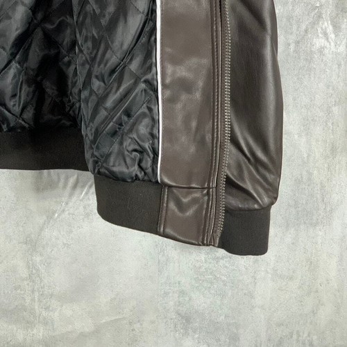 Chaqueta Bomber CALVIN KLEIN Heritage Para Hombre Marrón Imitación Cuero Cremallera Completa Talla L - Imagen 8 de 10