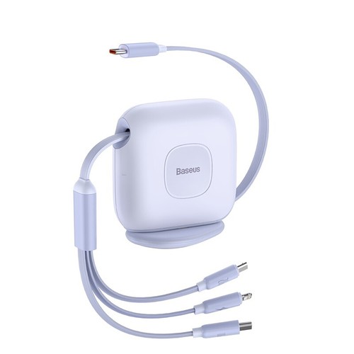 Baseus Retractable 100W 3 in 1 Type C Fast Charge For iPhone Type C Micro USB - Picture 22 of 23