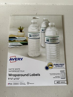 Avery Durable Wraparound Printer Labels 9 3/4 x 1 1/4 White 40/Pack 22845