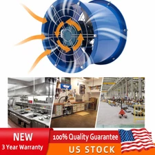 16" Axial Fan Blower Cylinder Pipe Spray Booth Paint Fumes Exhaust Extractor Fan