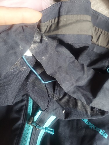 Patagonia Chaqueta Cortavientos Cremallera Completa Talla Pequeña Azul Con Capucha Chaqueta de Lluvia COMO ESTÁ - Imagen 13 de 14