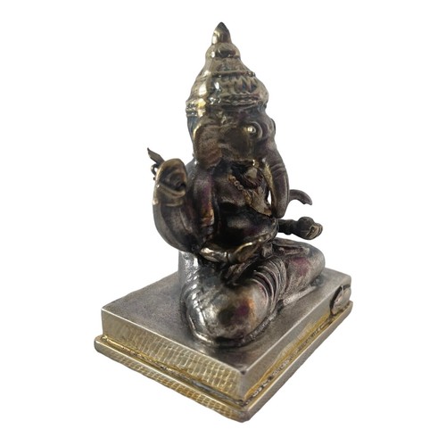 Indien Hindu reines Silber T100 Ganesha Figur - Bild 3 von 5