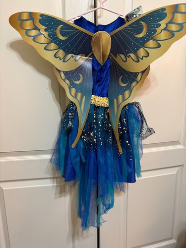 Girls Lighted Moonlight Princess Fairy Wings Costume Blue Green Size Small - Picture 5 of 8