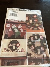 Butterick 3615 Christmas Stocking Tree Skirt Wreath Sewing Pattern Uncut