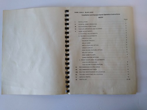 Black Jack Pinball Service Manual Original Game Repair Information 1978 - Foto 2 di 6
