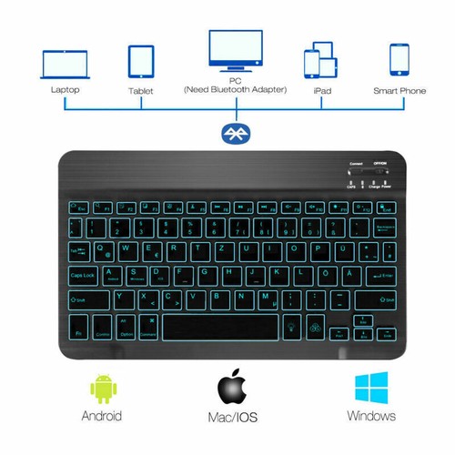 Hülle mit Beleuchtete Tastatur Maus Für Samsung Galaxy Tab A9+ A8 A7 S9 FE S8 S7 - Bild 63 von 74