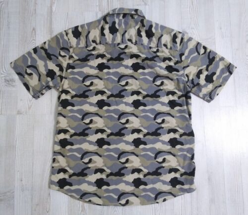 Dickies Men's Medium Desert Mountain Camo Button Up Shirt Black Tan Khaki - Picture 8 of 10