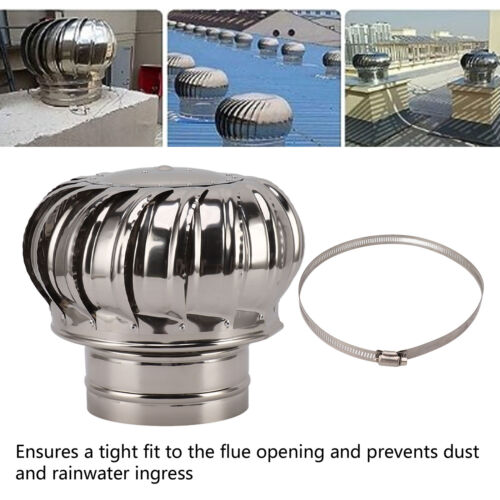 (Thickened 150 Type)Stainless Steel Rotating Chimney Cowl Cap Anti Downdraught - Picture 17 of 23