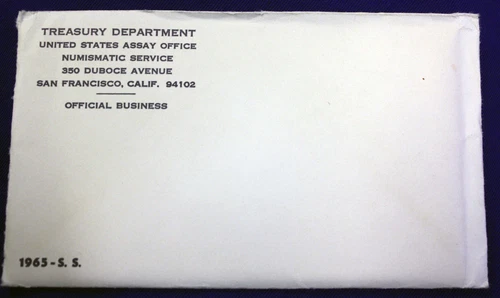 1965 special mint set. The "PROOF SET" for 1965. Envelope unopened