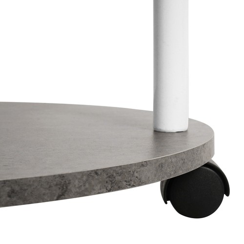 Beistelltisch - Betonoptik - weiß - rollbar Ecktisch Mehrzwecktisch Ablagetisch - Bild 6 von 7