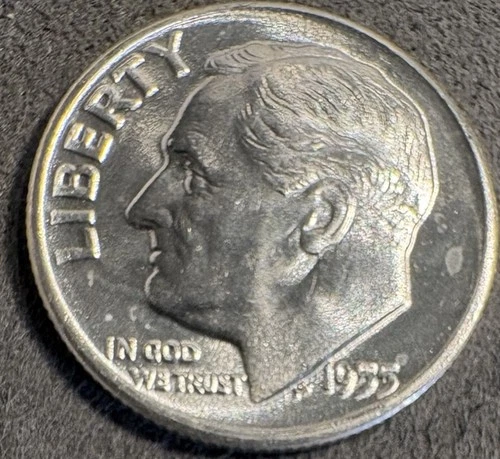 1955 P D S Roosevelt Dime BU  90% Silver 3 Coin Lot PDS Uncirculated Better Date