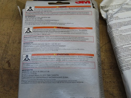 3M 6001 organic vapor cartridges 2 per box USE BY 10/2026 (@D26) - Picture 6 of 6
