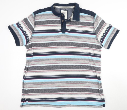 Boston Crew Men's Multicoloured 2XL Striped Polo