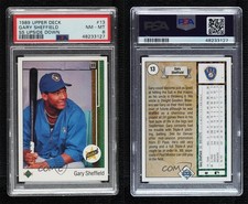 1989 Upper Deck Gary Sheffield (Upside Down SS on Front) #13 PSA 8 Rookie RC