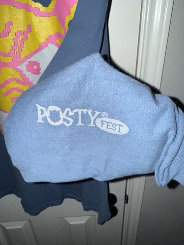 Rare Post Malone Posty Co Tour Shirt 2019 Long Sleeve Blue Large Posty Fest - Picture 5 of 10