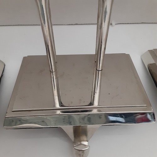 Juego familiar de 3 soportes para medias de ciervo ciervo becerro Navidad plata metal pesado - Imagen 3 de 12