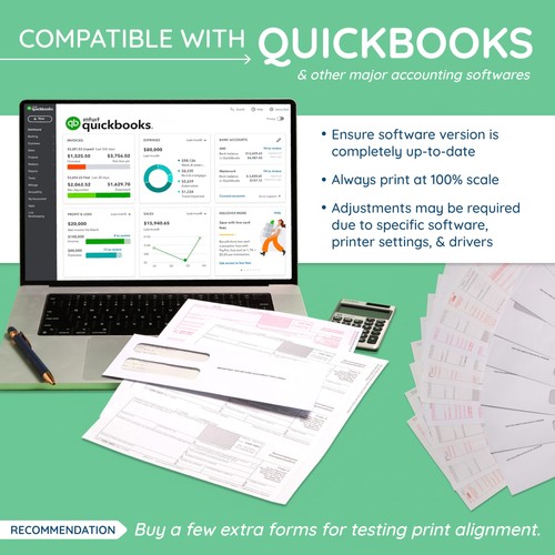 Blue Summit W2 Forms 2025 con sobres, en blanco W2 4 UP Tax Forms 2025 4 piezas... - Imagen 5 de 6