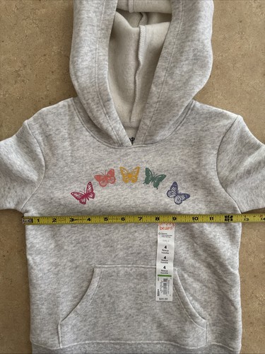 Girls Sweatshirt Hoodie with Butterfly Youth Size 4 - New with Tag - Picture 5 of 7