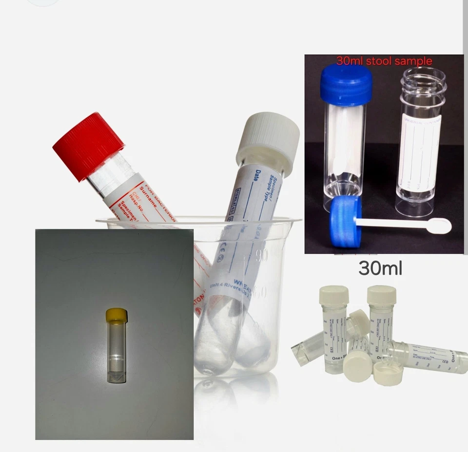 ONE STEP Urine/Boric/Stool Bottles Containers 10ml-30ml Labelled Pots- Same As NHS